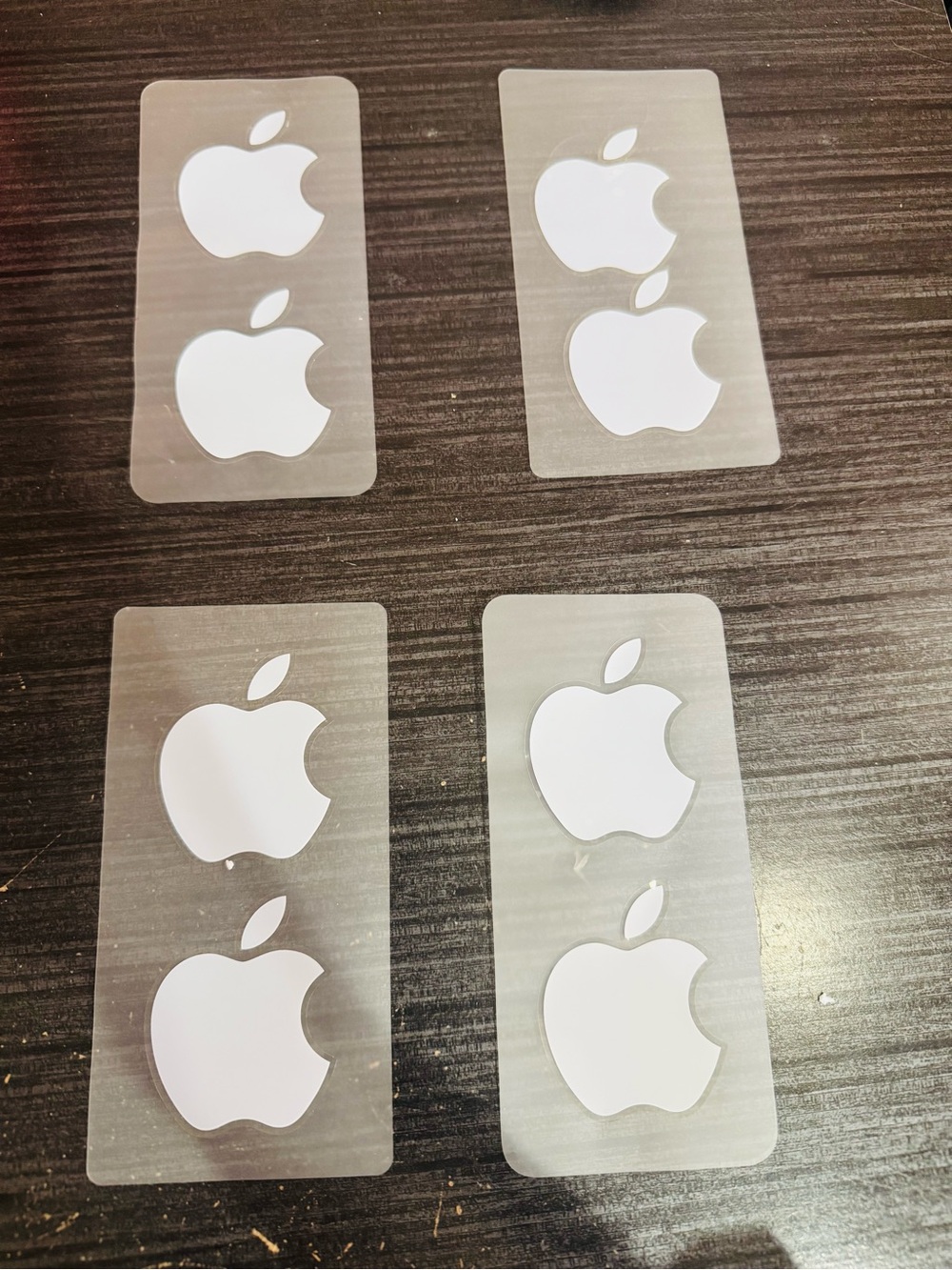 Apple Logo 8 Vinyl Decals Stickers for Laptop Phone Car Window White OEM